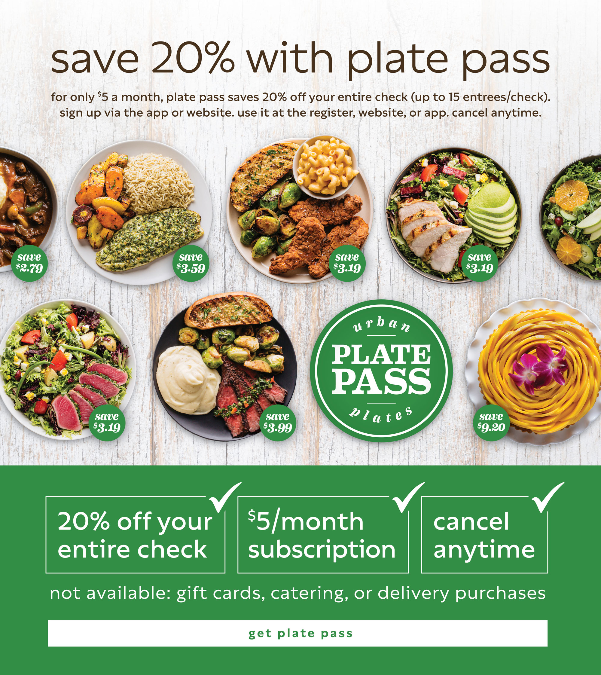 Save 20% with Plate Pass
